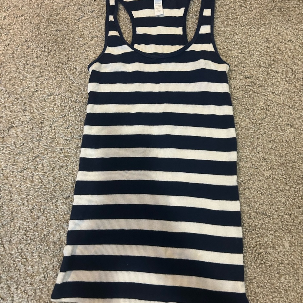 Ambiance Navy and White Striped Tank